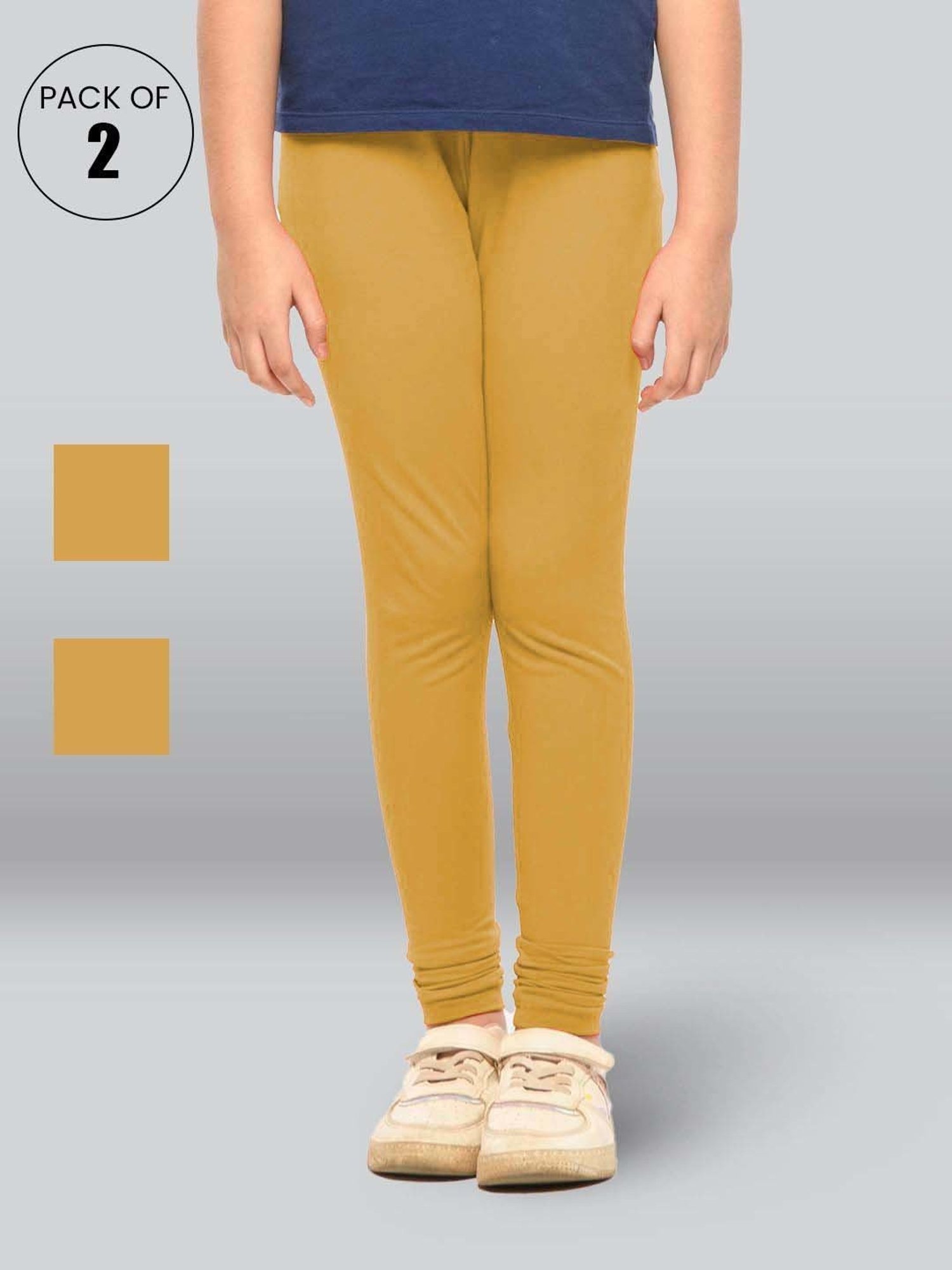 Jockey Kids White & Black Cotton Striped Leggings