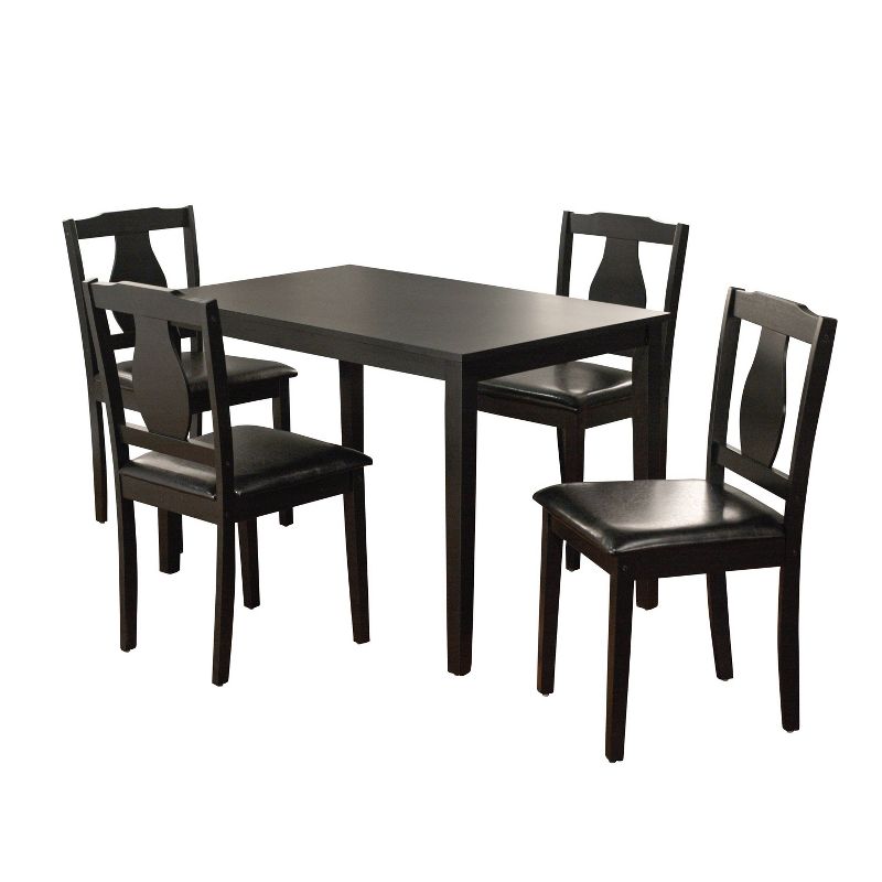 5pc Kaylee Dining Set Wood/Black - Buylateral