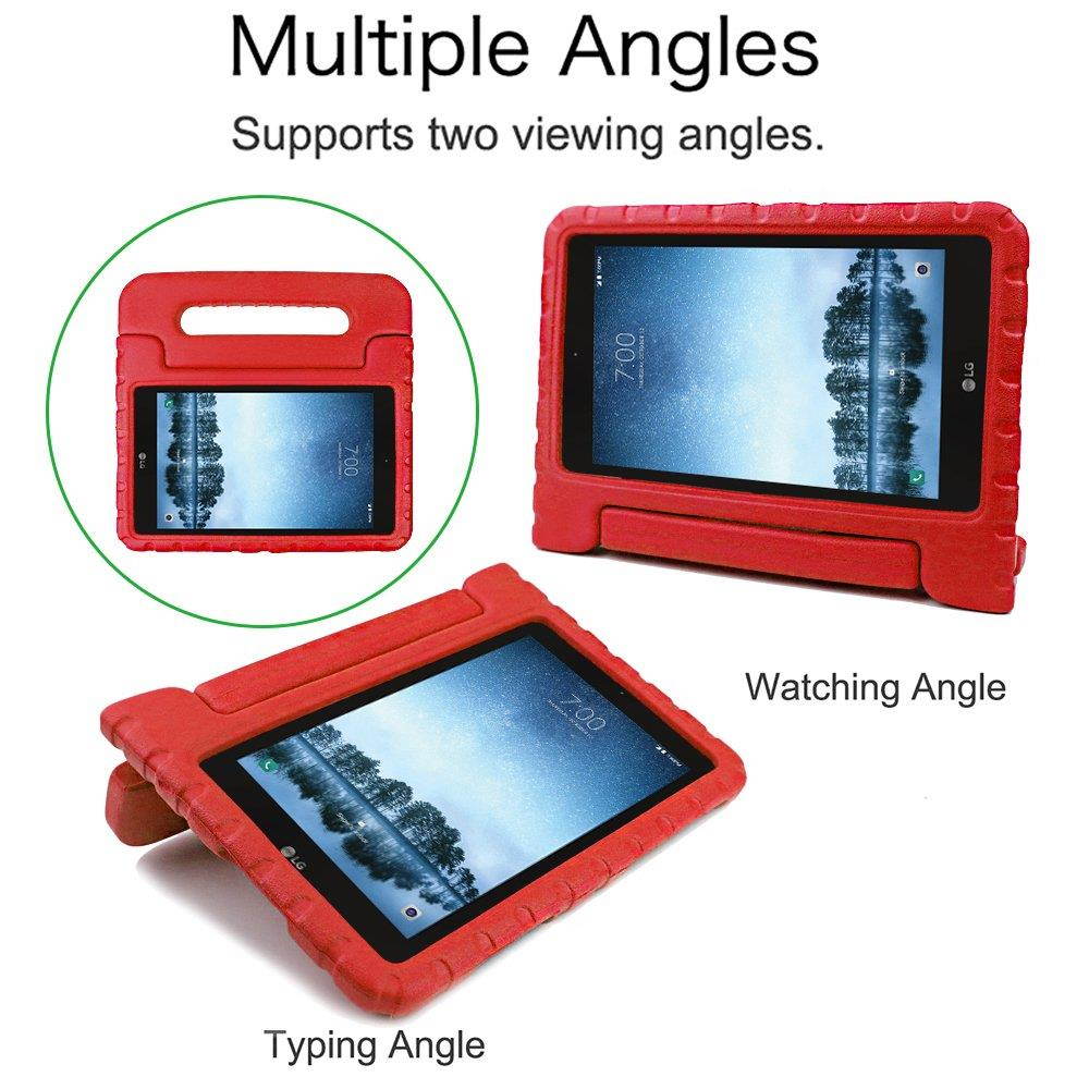 Bolete Case for LG G Pad F2 8.0 Sprint LK460, Kids Friendly Ultra Light Weight Shock Proof Super Protective Cover Handle Stand Case for LG GPad F2 8.0 Sprint Model LK460 8-Inch Android Tablet, Red