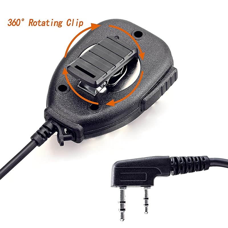 Talkie Handheld Speaker Mic, Shoulder Microphone for BaoFeng UV-5R 5RA 5RB 5RC 5RD 5RE 5REPLUS 3R+ Two Way Radio Accessories (2 Pack)