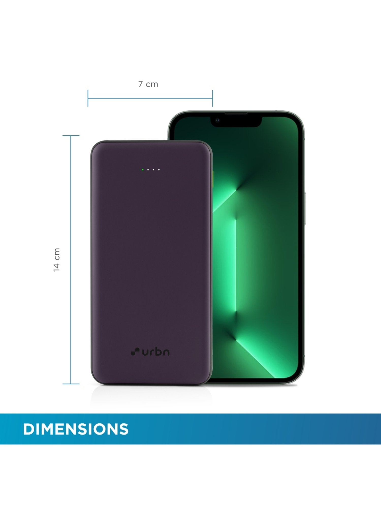 URBN 10000 mAh Ultra Slim 22.5W, Two Way Fast Charging Power Bank with Type C Input-Output (Purple)