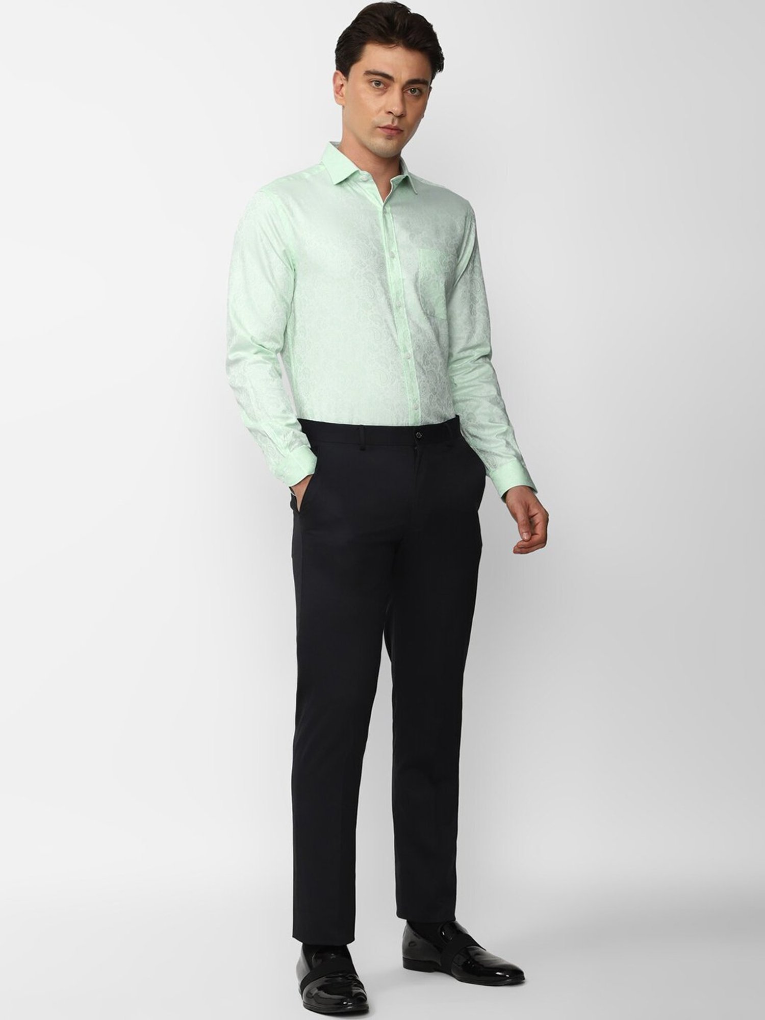 Arrow Sport Dark Green Cotton Slim Fit Shirt