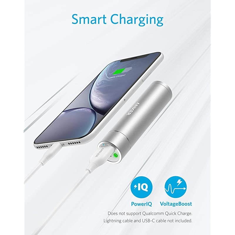 PowerCore+ Mini, 3350mAh Lipstick-Sized Portable Charger (Premium Aluminum Power Bank), One of The Most Compact External Batteries, Compatible with iPhone Xs/XR, Android Smartphones and More