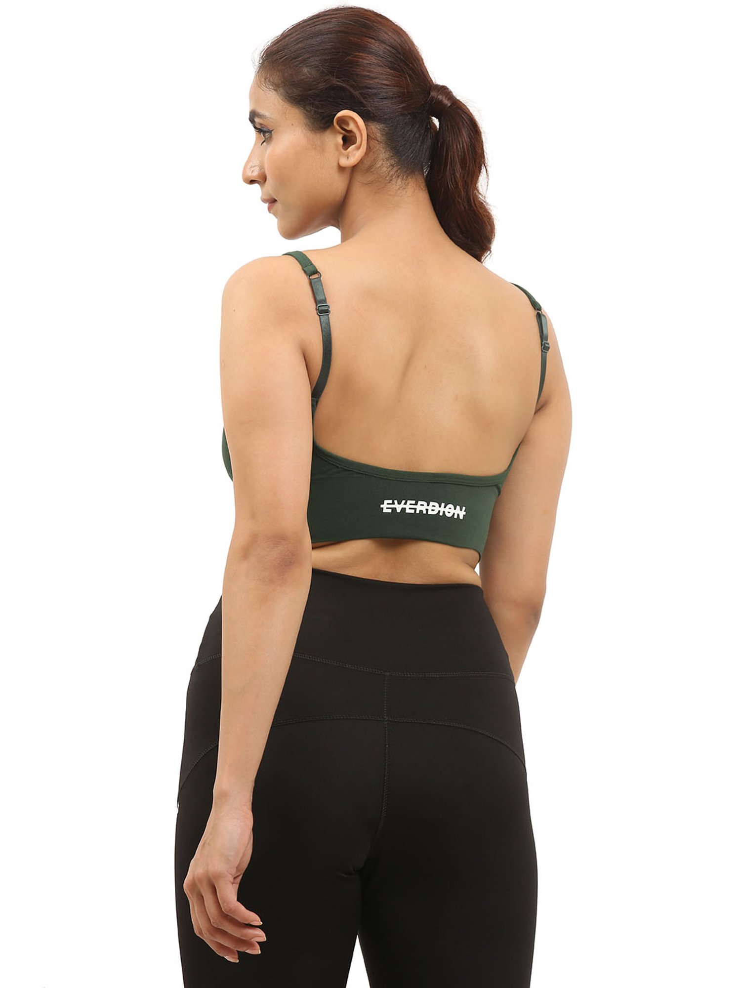 EVERDION Olive Non Wired Padded Sports Bra