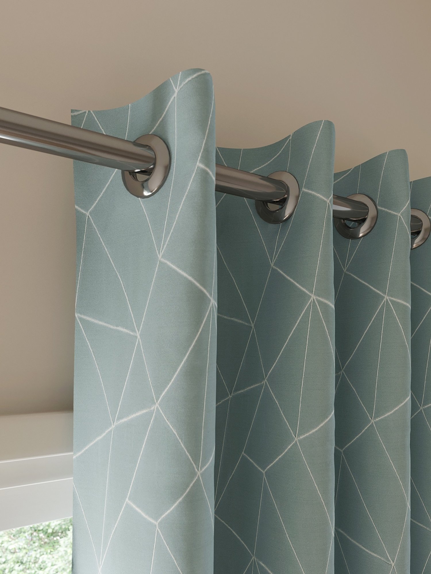 DDecor Abstract Blue Polyester 7 ft Door Curtain