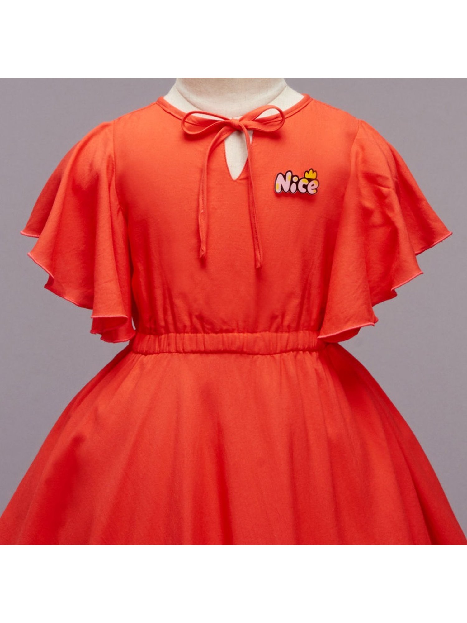 The Magic Wand Kids Red Regular Fit Dress