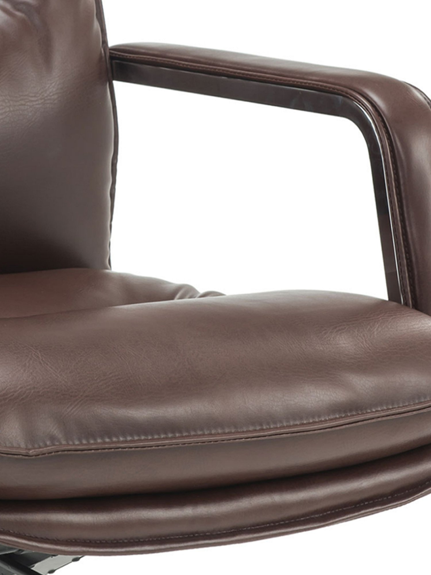 Durian Camden Brown Premium Leatherette & Chrome High Back Director Chair