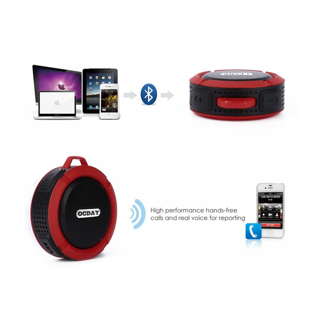 OCDAY C6  Wireless Bluetooth Speaker With Calls Handsfree and Suction Cup