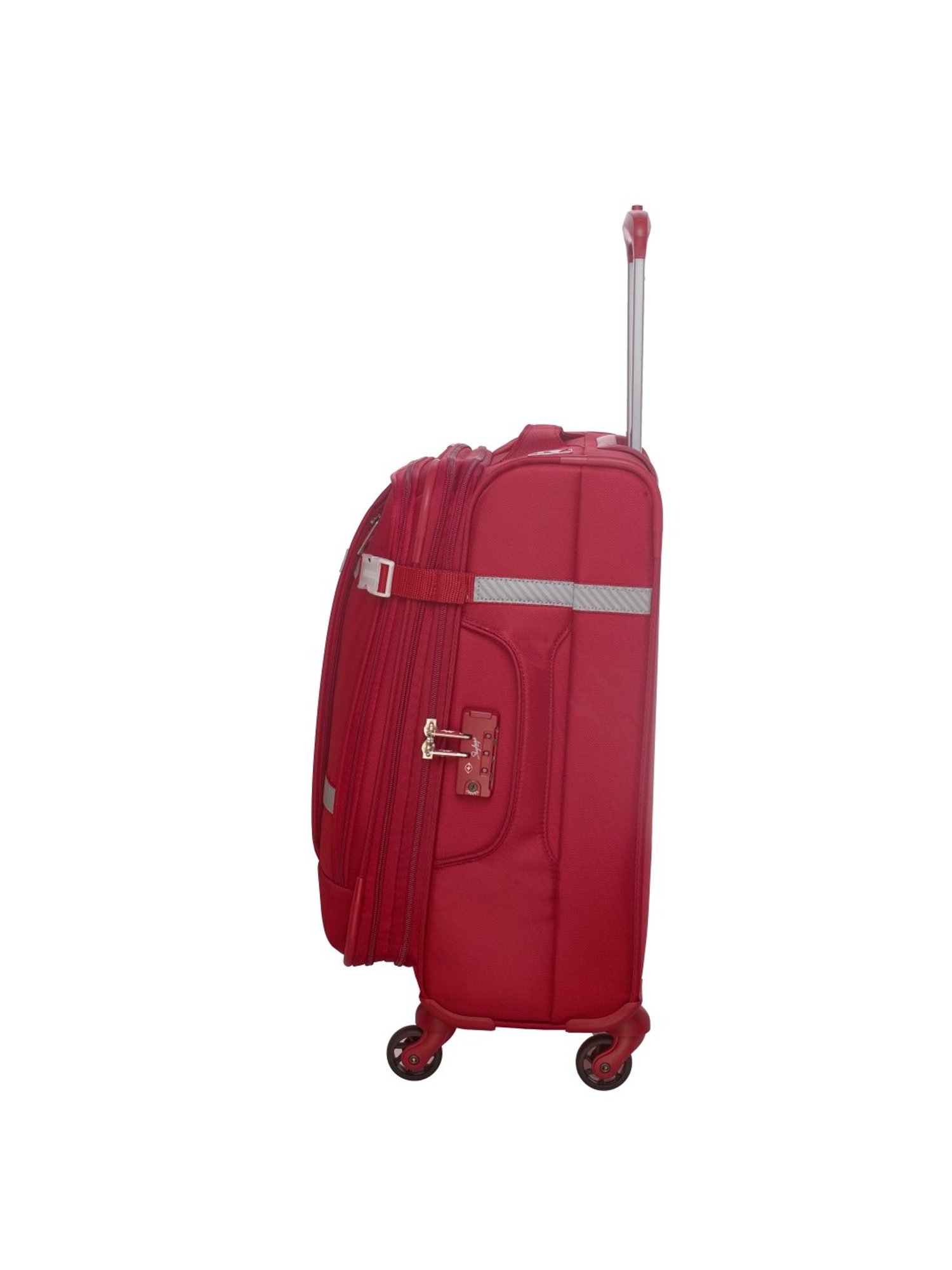 Skybags Snazzy Carmine Red 4 Wheel Small Soft Cabin Trolley - 39 cm