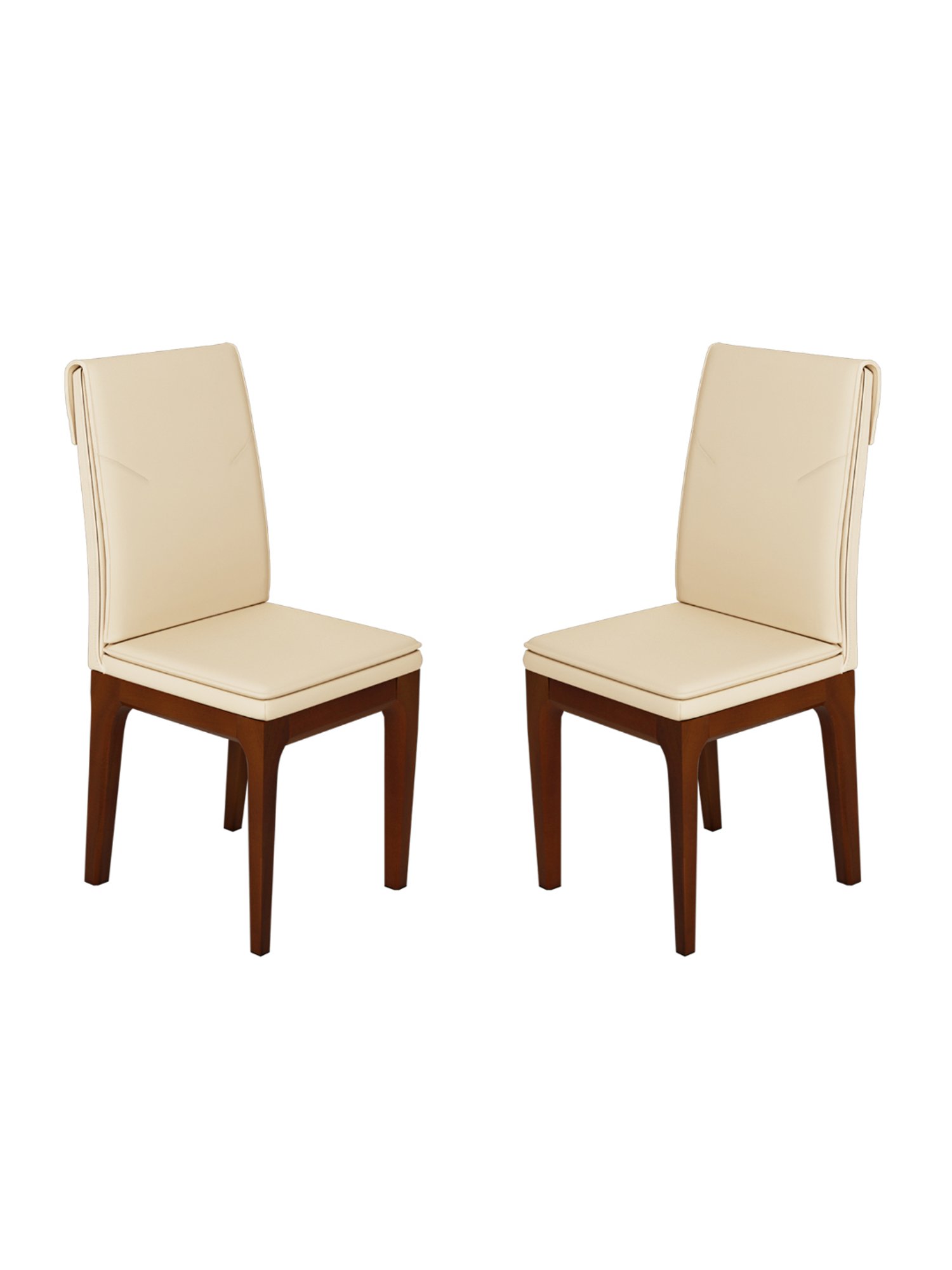 Godrej Interio Terrene Beige Wood Dining Chair (Set of 2)