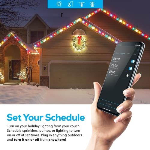 Geeni Outdoor Smart WiFi Plug, Black - Compatible with Amazon Alexa & Google Assistant