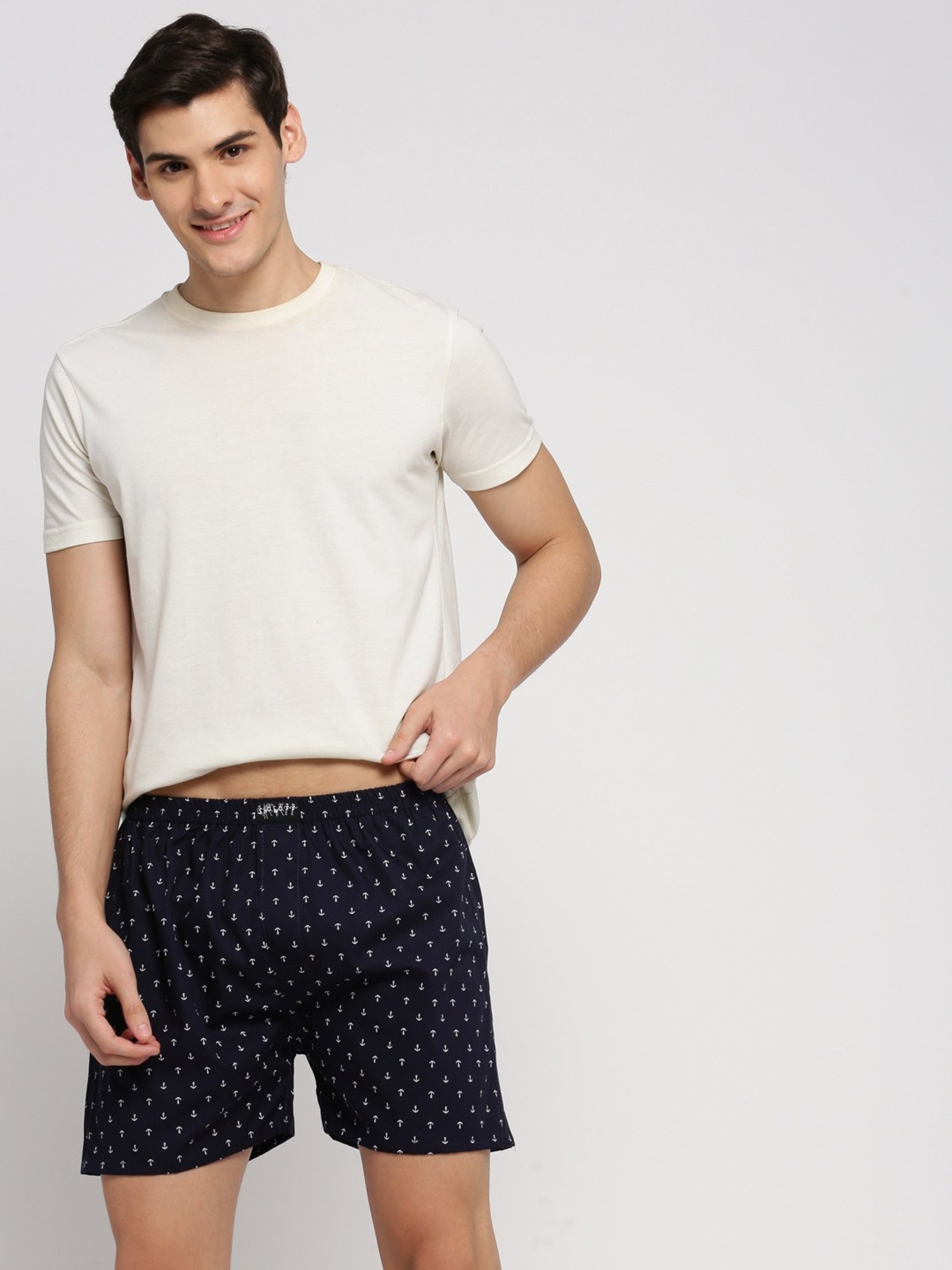 SHOWOFF Navy Blue Slim Fit Printed Boxers