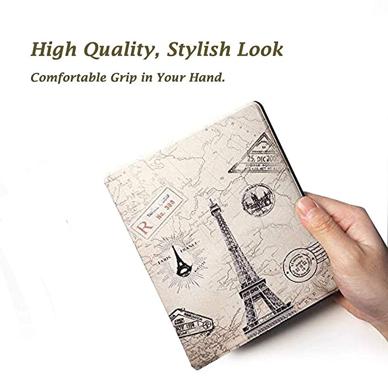 2016 Case for Kindle 8th Generation, E-Reader Smart Protective Lightweight Auto Wake/Sleep Case Cover for  All-New Kindle (6" Display, 8th Gen 2016 Release) - Eiffel Tower