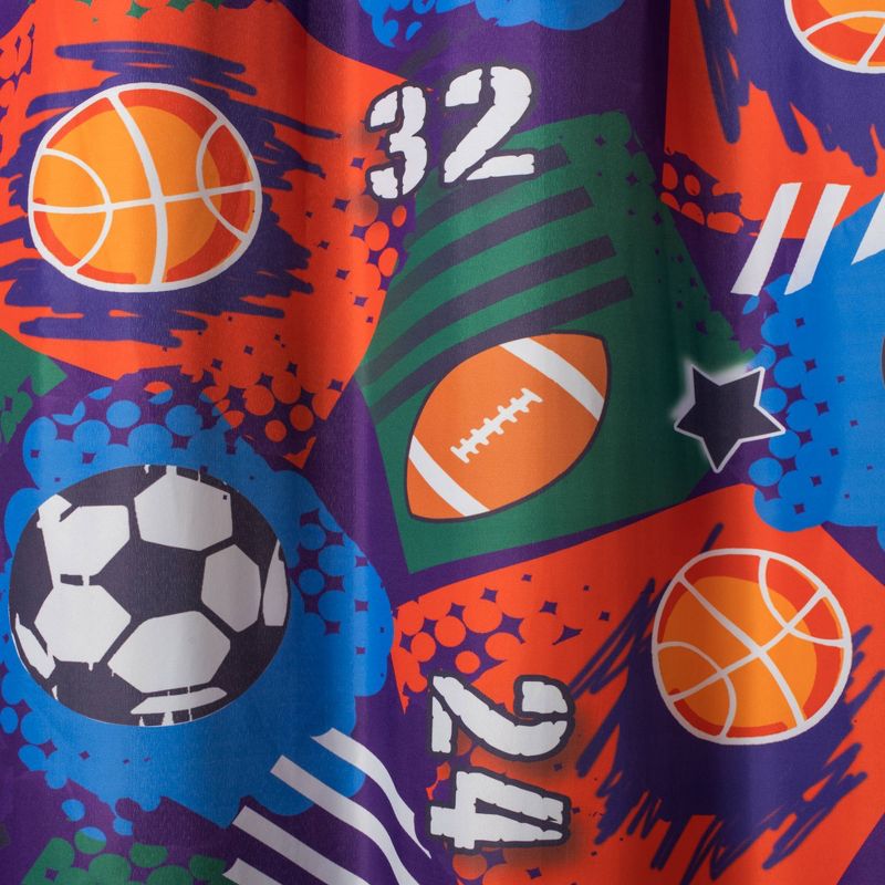 71"x74" Sports Collage Shower Curtain with PEVA Liner - Hookless