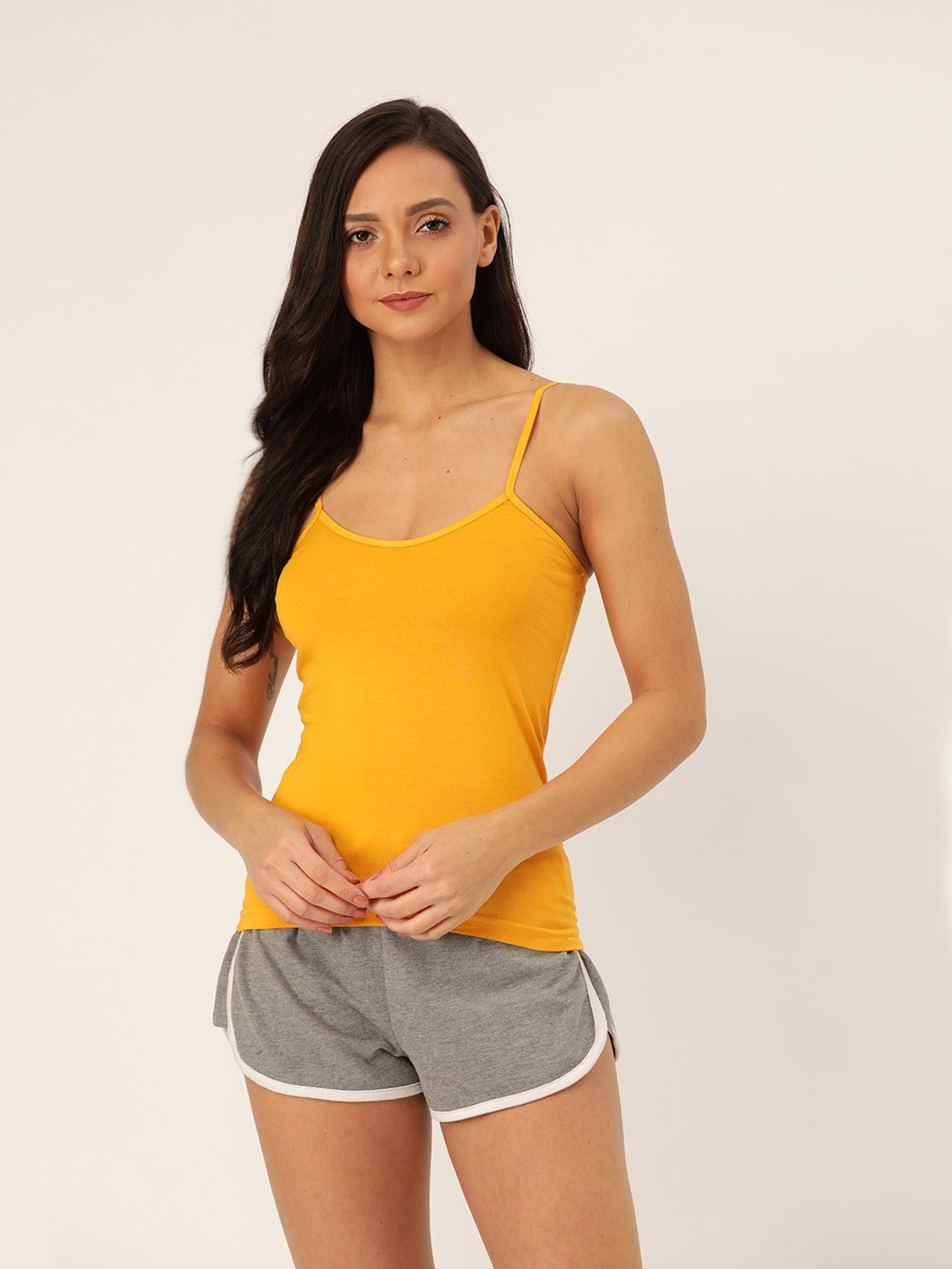 Lady Lyka Multicolor Cotton Camisole (Pack Of 2)