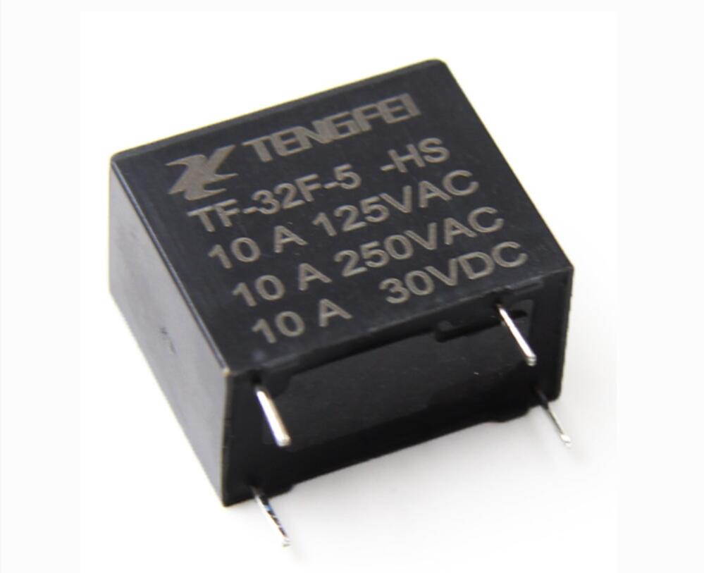 10 pcs normal open 4 pins DC5V 0.45w small electromagnetic relay TF-32F-5V-HS for 10A/125VAC 10A/250VAC 10A/30VDC contact load