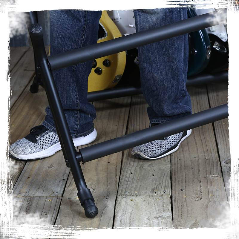 Seven Guitar Rack Stand by GRIFFIN | Floor Storage Holder for Multiple Guitars | Neck Mount Support For Electric, Acoustic Bass, Accessories | Recording Studios, Schools, Stage Performers, Wall Hanger