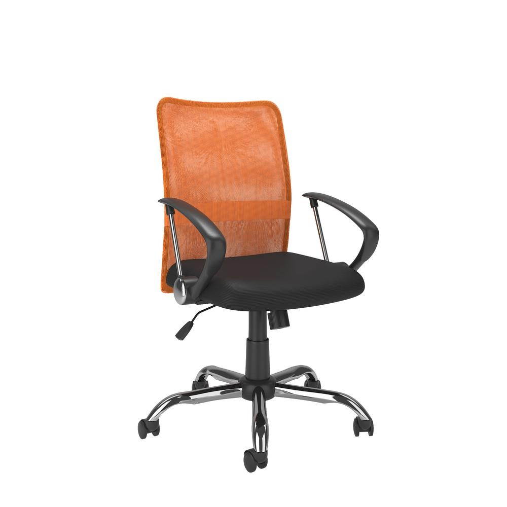 Workspace Office Chair with Contoured Orange Mesh Back
