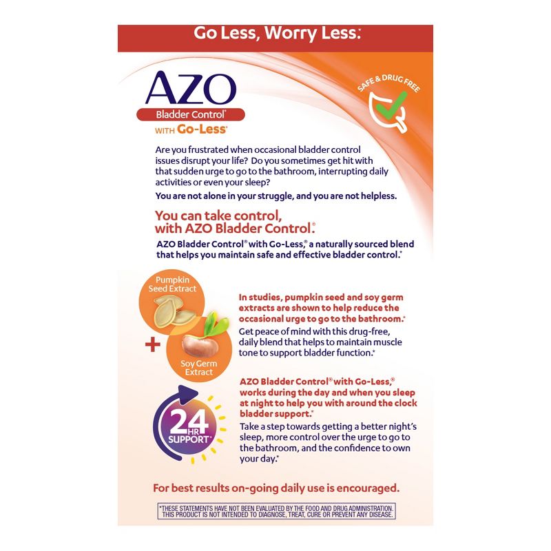 AZO Bladder Control with Go-Less, Helps Reduce Occasional Urgency - 54ct