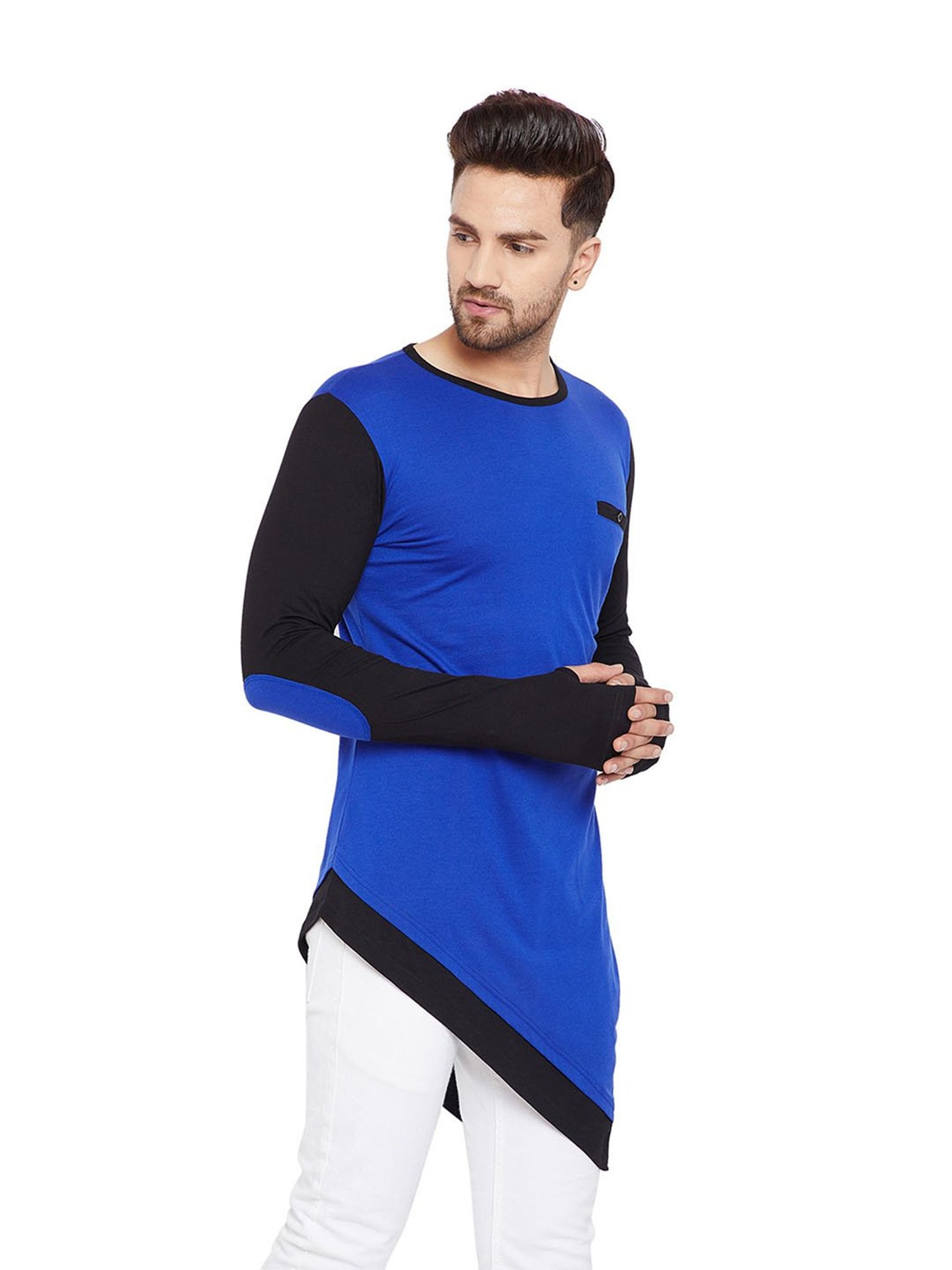 Hypernation Blue & Black Round Neck T-Shirt