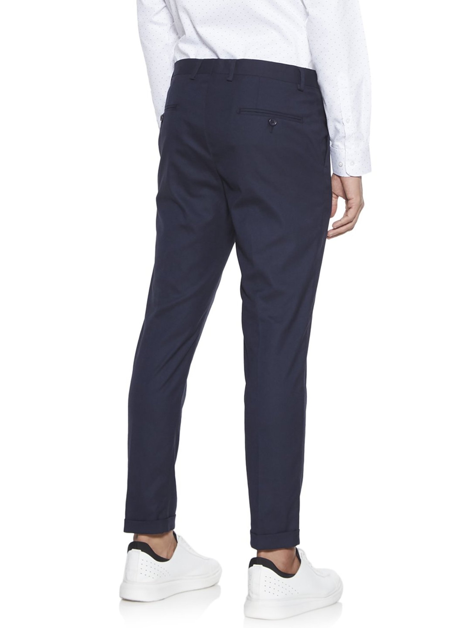 Arrow Navy Regular Fit Trousers
