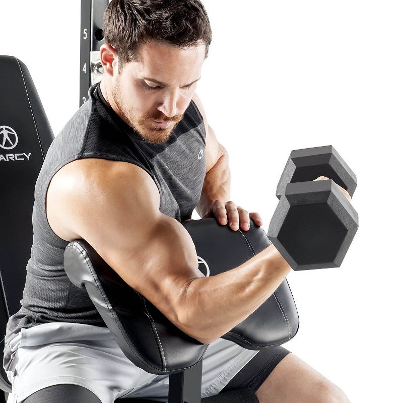 Marcy Olympic Weight Bench with Bar Catches, Leg Developer, & Preacher Curl Pad