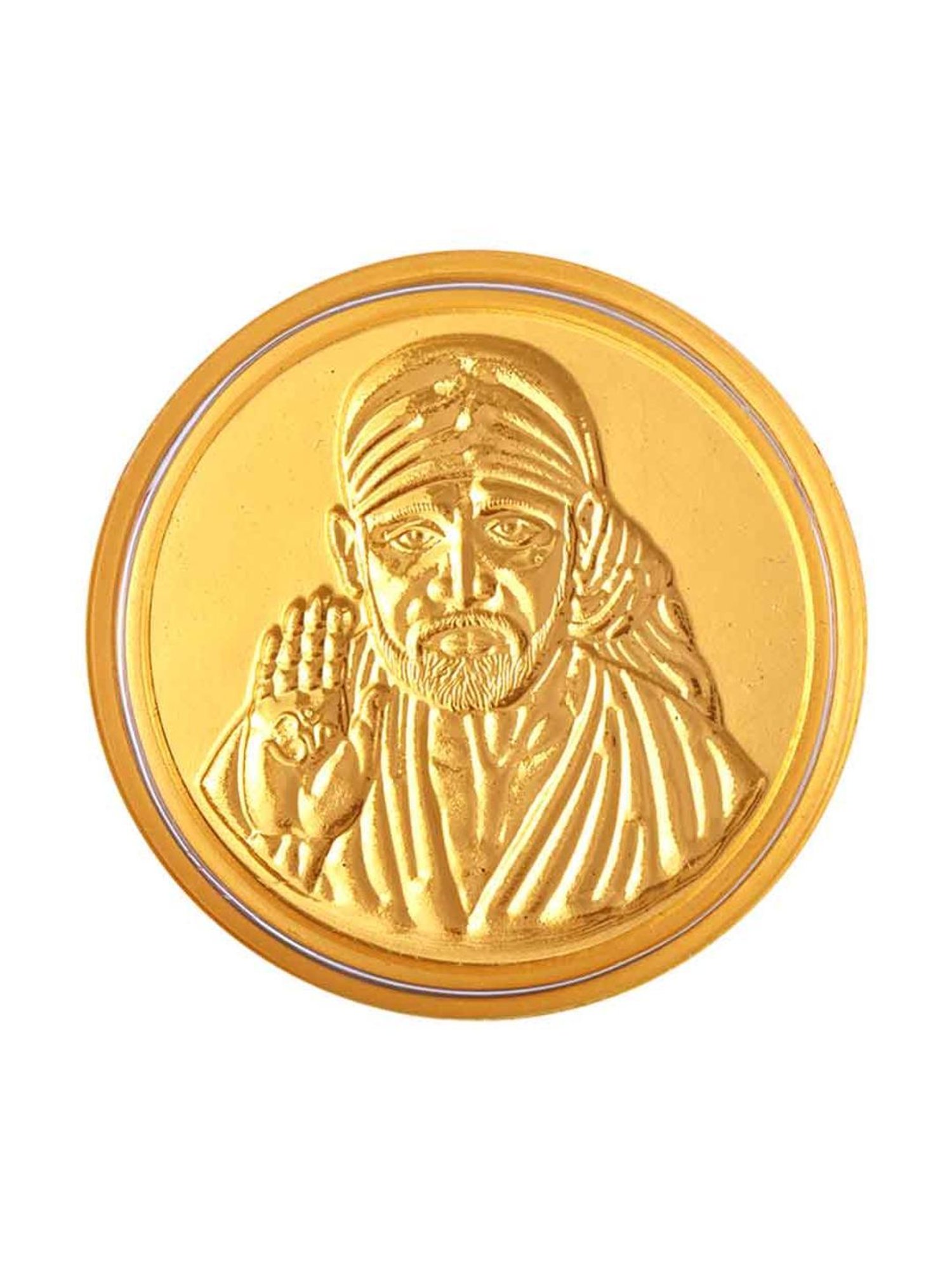 P.C. Chandra Jewellers Pooja Kalash-Inscribed 24k (999) 0.05gm Yellow Gold Foil Coin