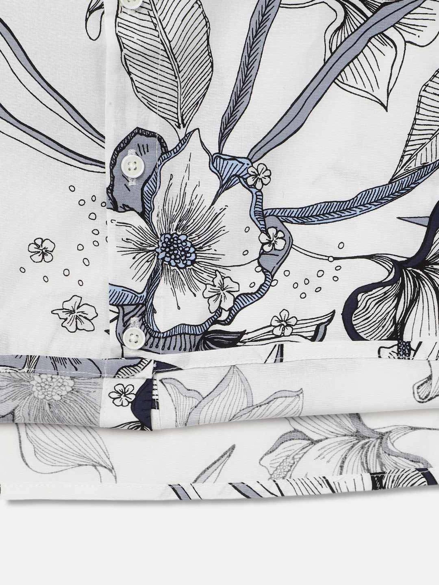 Antony Morato Kids White & Blue Floral Print Shirt