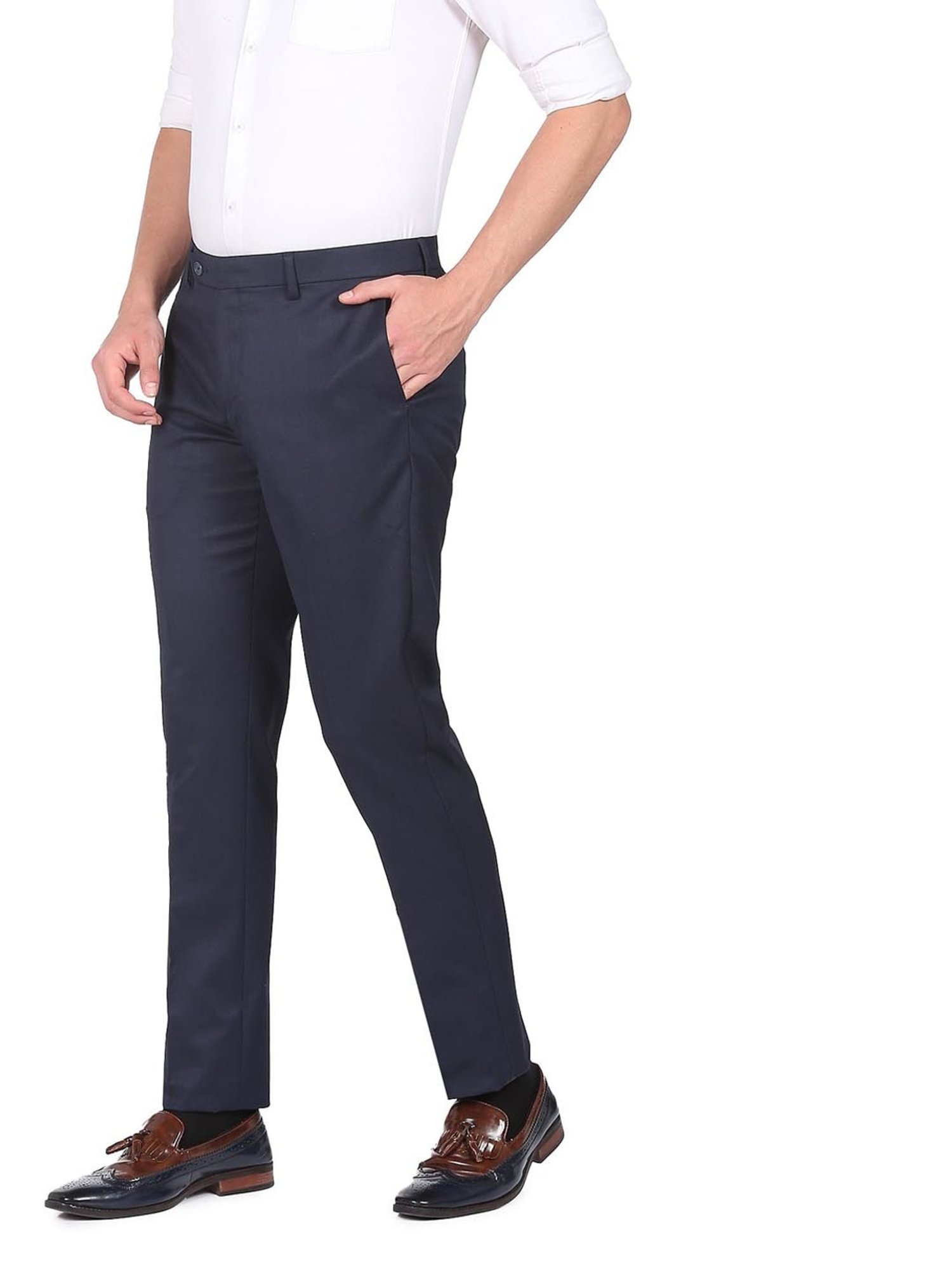 Arrow Blue Regular Fit Trousers