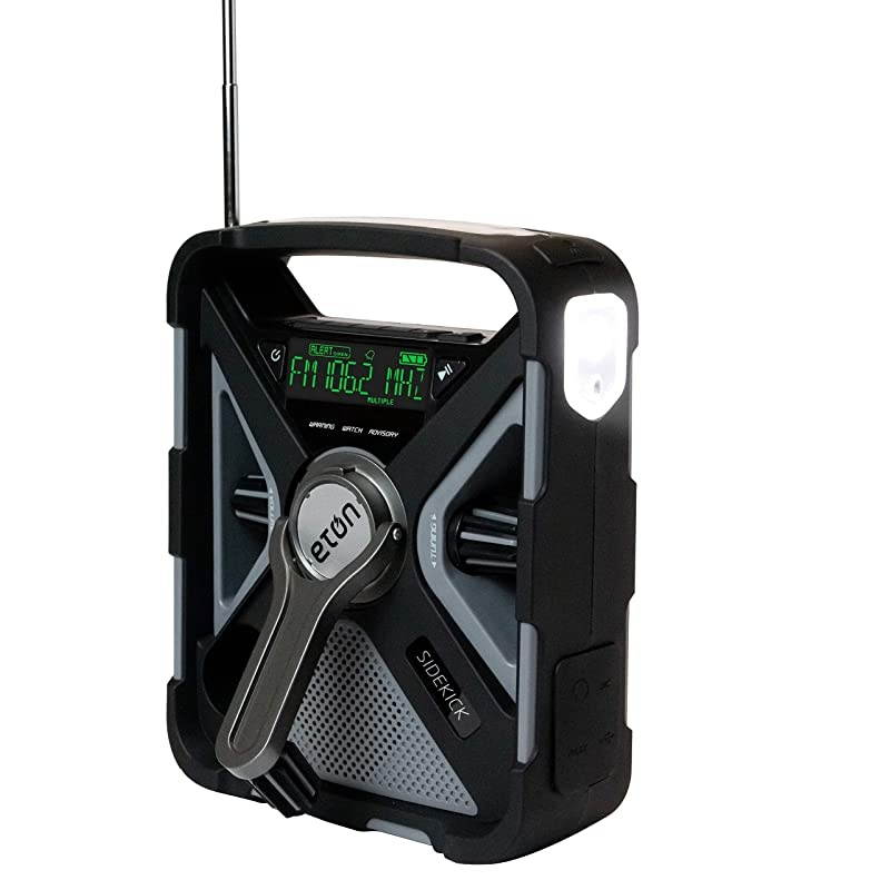 Ultimate Camping AM/FM/NOAA Radio with S.A.M.E Technology, Smartphone Charging, Bluetooth, Giant Ambient Light and Solar Panel, NFRX5SIDEKICK