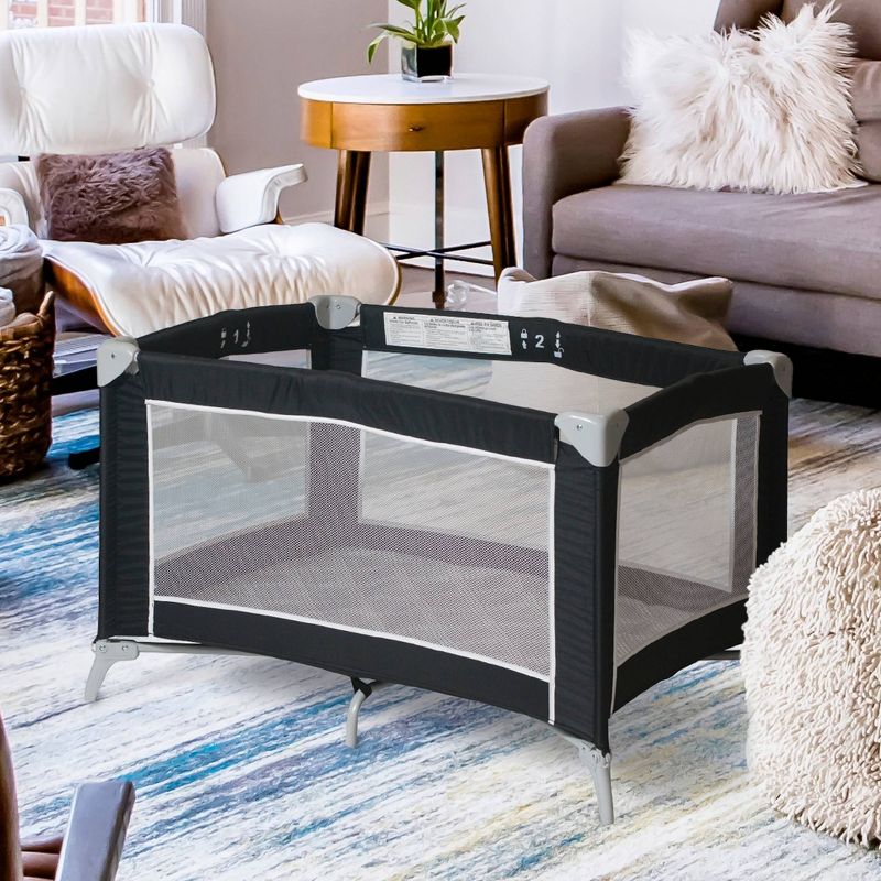 Foundations Sleep n Store Portable Playard - Graphite