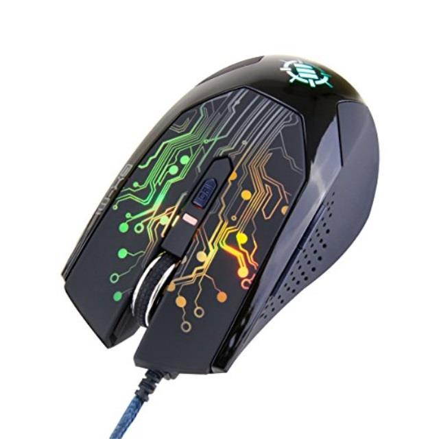 ENHANCE GX-M1 Gaming Mouse with 3500 dpi, Optical Sensor and Color-Changing LED Lights