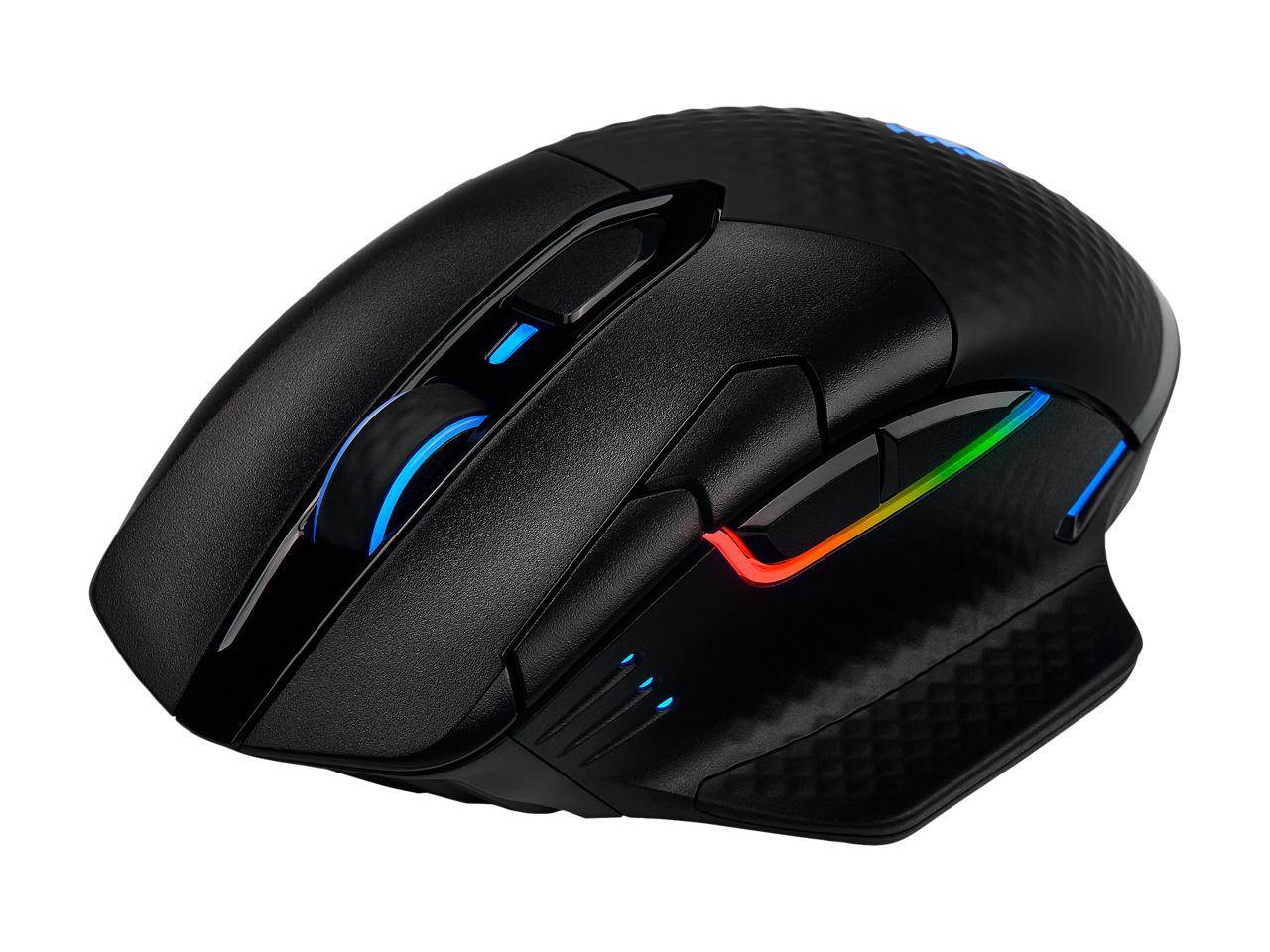 Corsair Dark Core RGB Pro, Wireless FPS/MOBA Gaming Mouse with SLIPSTREAM Technology, Black, Backlit RGB LED, 18000 DPI, Optical,CH-9315411-NA