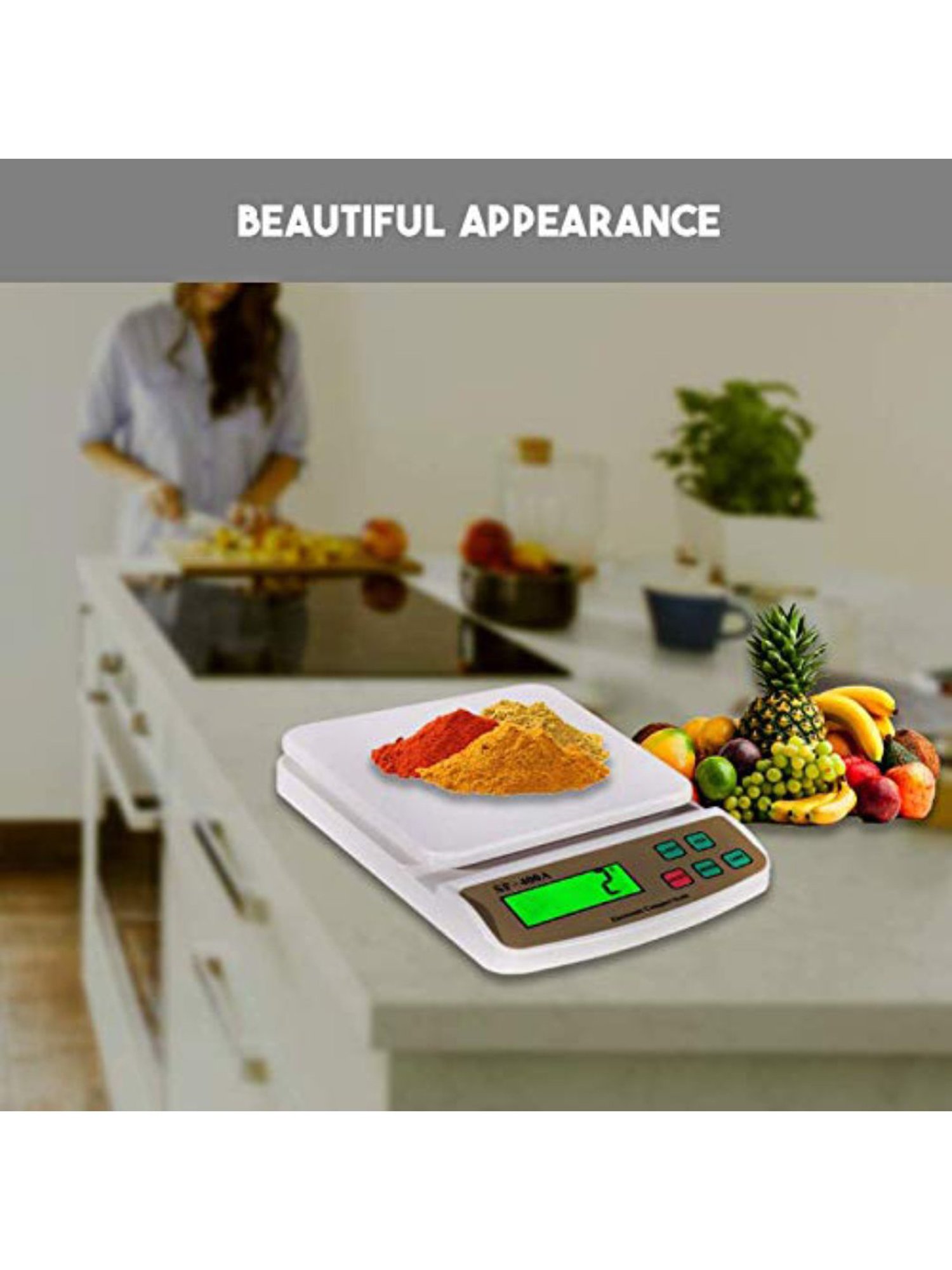 MCP billionBAG SF400A Compact Digital Multi-Purpose Kitchen Weighing Scale (White)