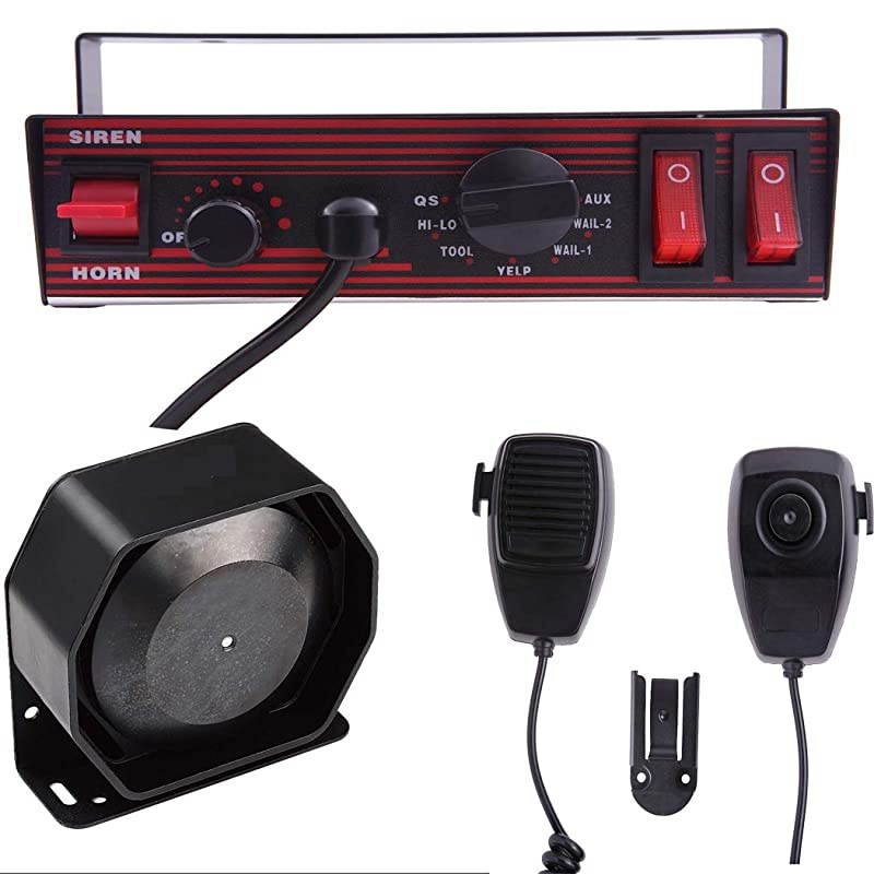 Siren Speaker PA System SoundAlert 100 Watt 8 Tones Super Loud Emergency Warning Horn Sound System for Police Fire amp Private Vehicle