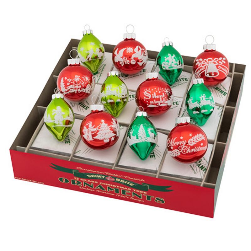 Shiny Brite 2.75" Hs Tulips & Rounds Holiday Splendor  -  Ornament Sets