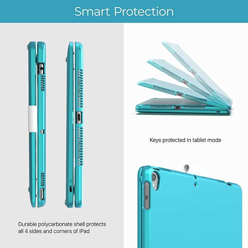 Keyboard Case for 102inch 8th Generation 2020 7th Gen Air 3 Pro 105 in 11 Colors 10 Color Backlight 7 Modes 360&deg; Rotatable Slim Protective Cover 102105 Ocean Blue
