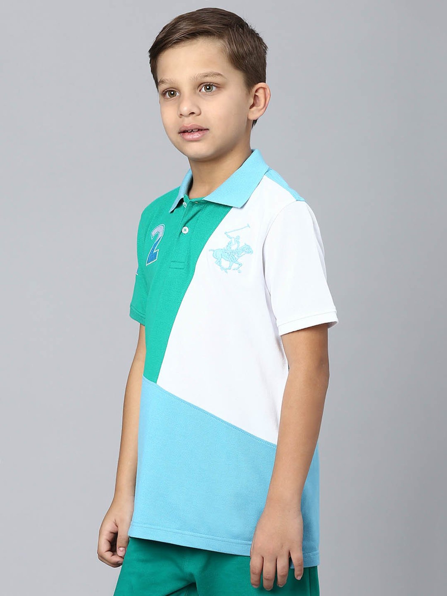 Beverly Hills Polo Club Kids Multicolor Color Block Polo T-Shirt