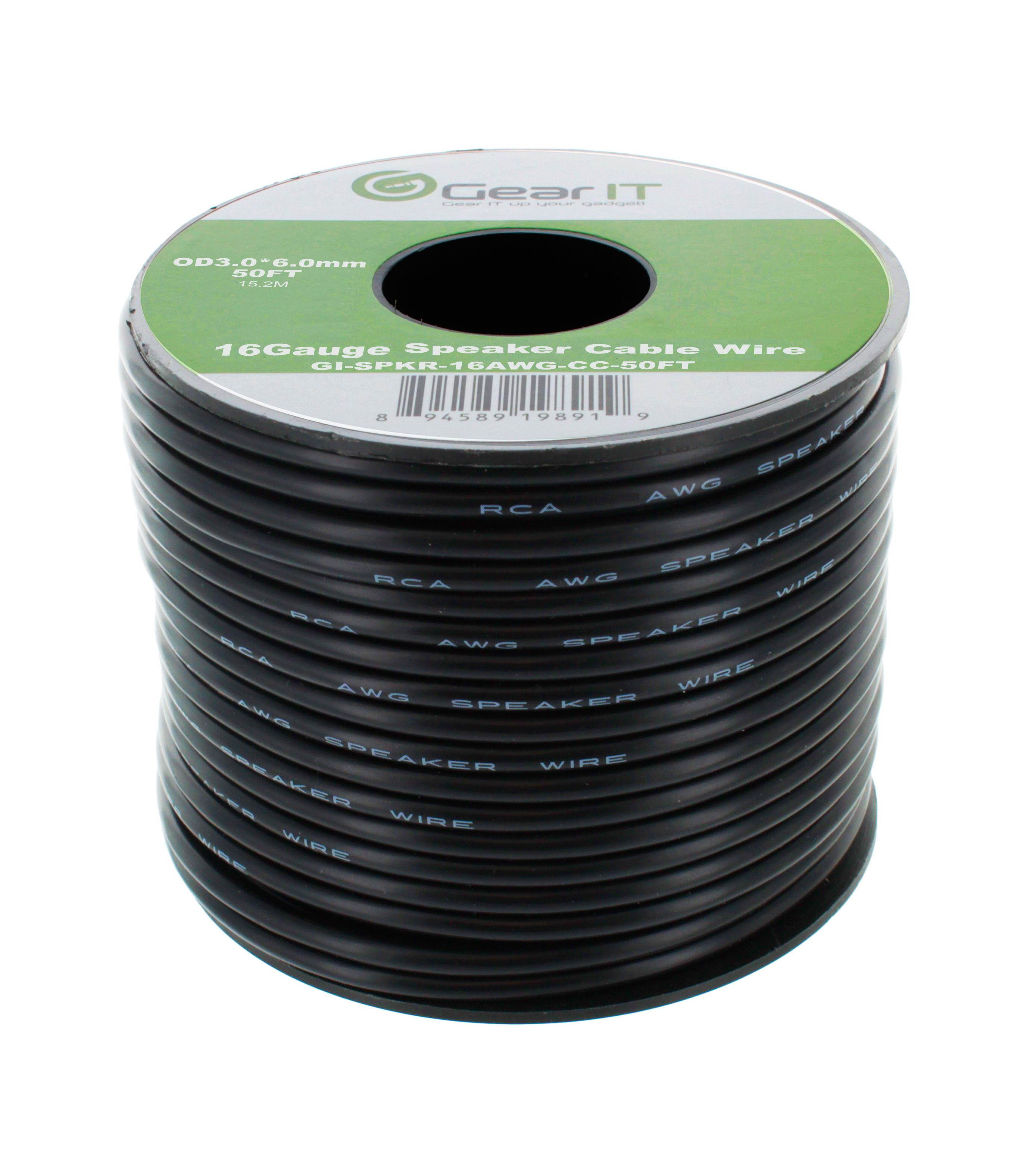 16 Gauge Speaker Wire, GearIT 500 ft 16AWG for Home Theater and Car Audio Installation High Quality Speaker Wires, Black