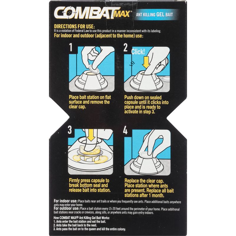 Combat Max Ant Killing Gel Bait Station - 4ct