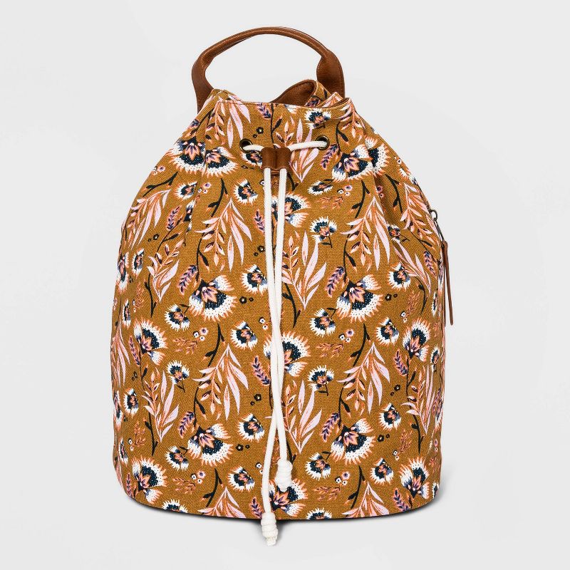 Floral Print Bucket Drawstring Closure Backpack - Universal Thread™