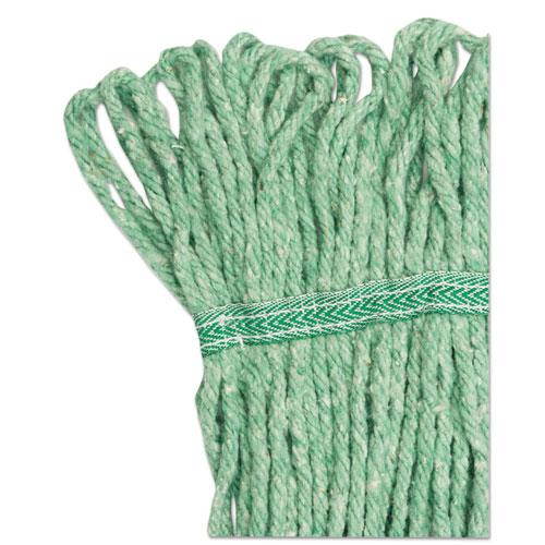 Super Loop Wet Mop Head, Cotton/Synthetic, Medium Size, Green, 12/Carton 502GNCT
