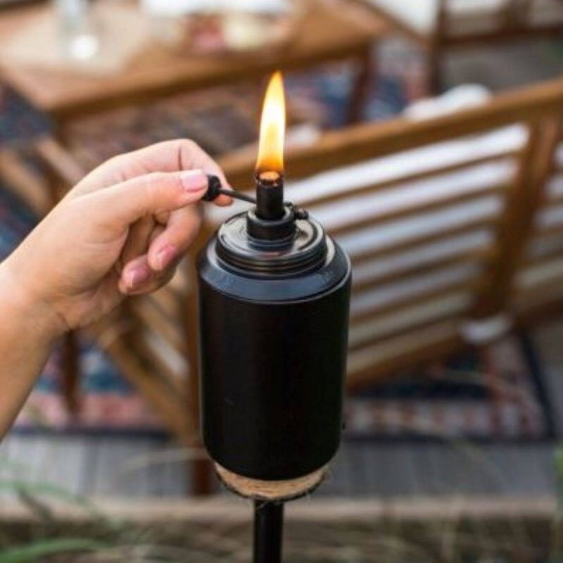 65" Adjustable Flame Patio Torch Resin Black - TIKI