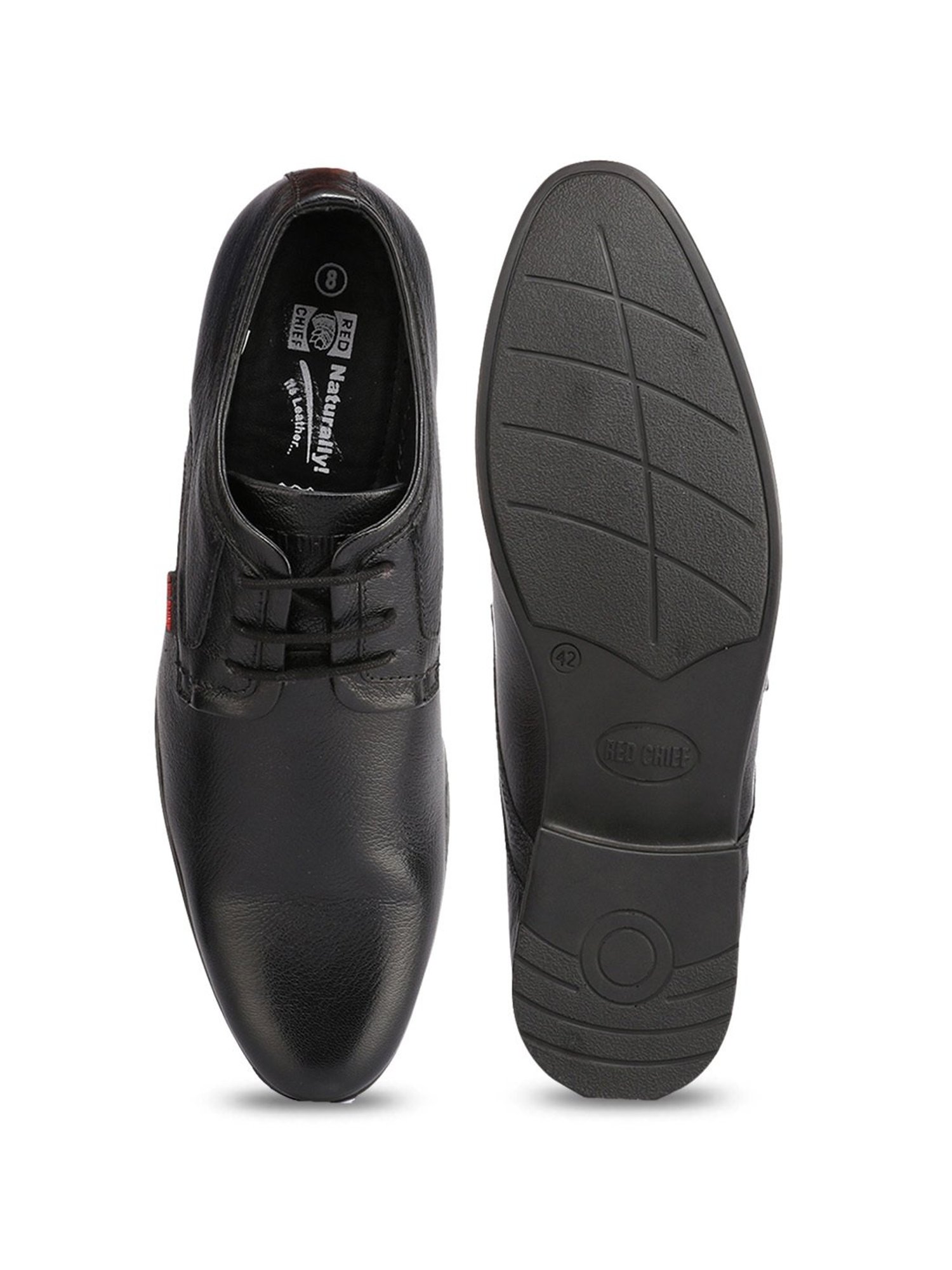 Red Chief Men's Black Derby Shoes