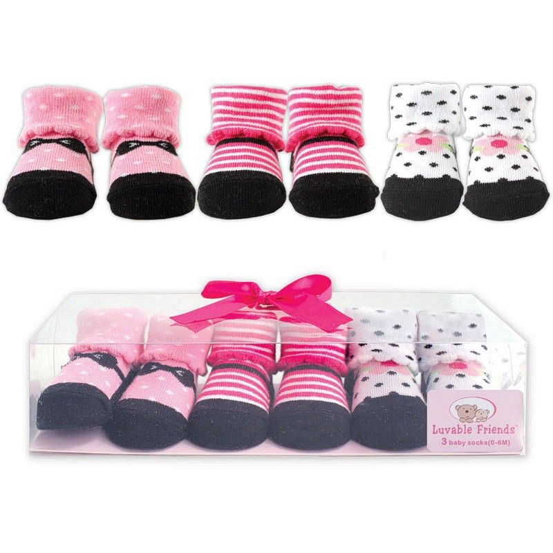 Luvable Friends Baby Girl Socks Giftset, Pink, 0-9 Months