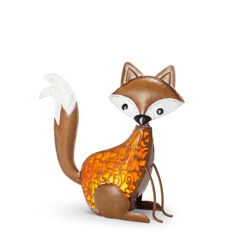 Garden Meadow Set of 2, 15.35" Solar Lighted Garden Meadow Fox