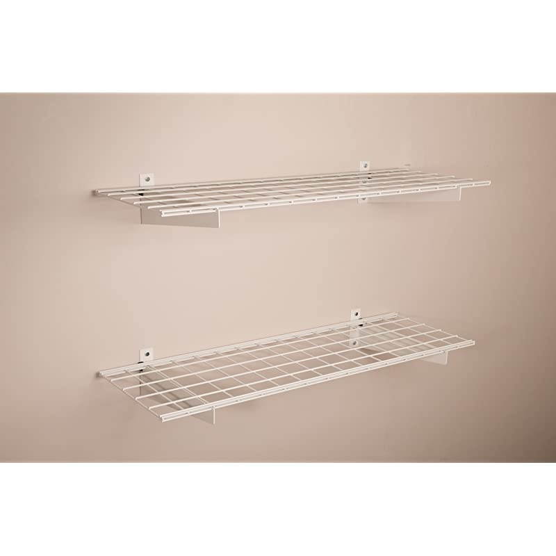 00967 45-Inch by 15-Inch Steel Wall Shelf for Garage Storage, Low-Profile Brackets, Off White, 2-Pack