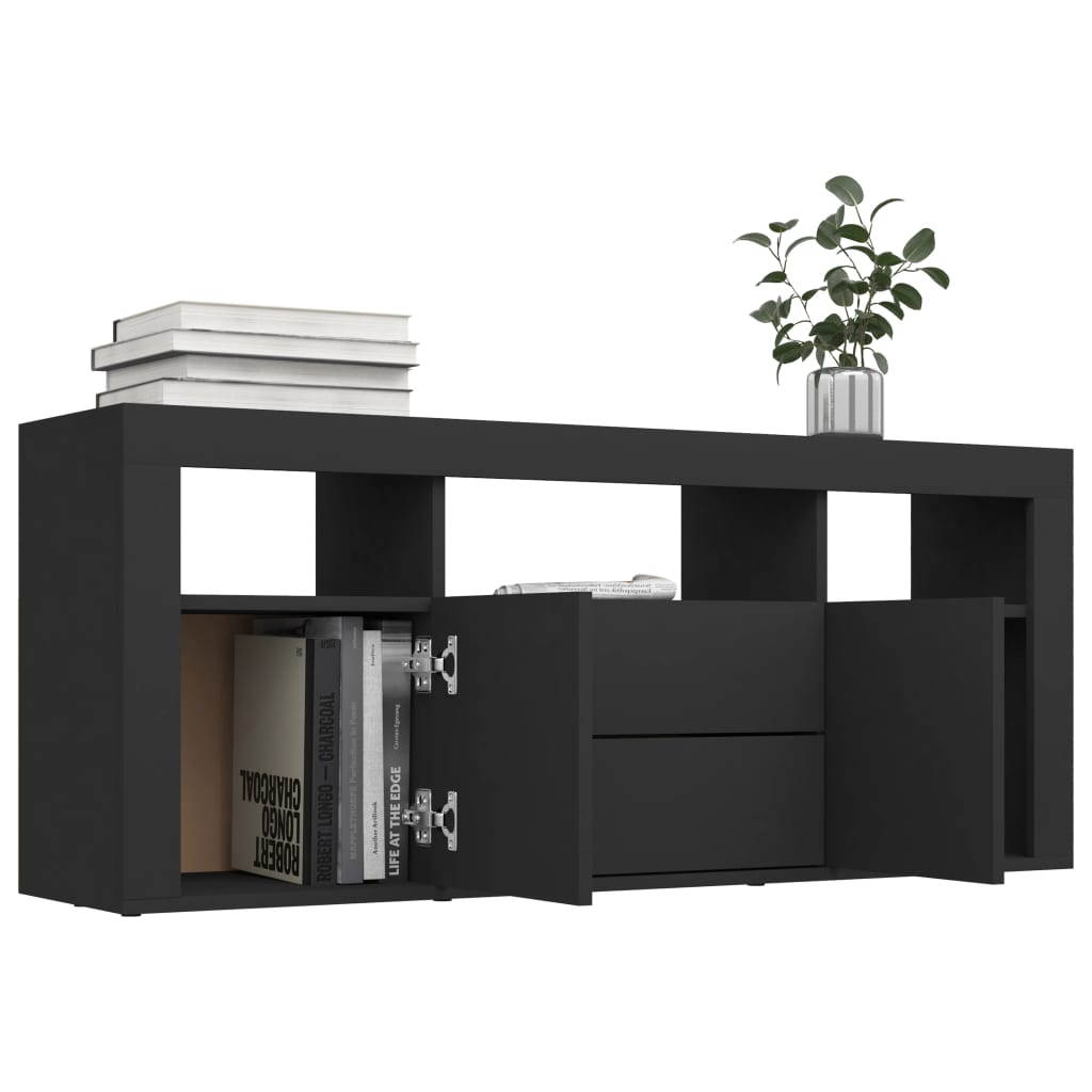 vidaXL TV Cabinet Black Chipboard TV Stand Console Table Storage Furniture