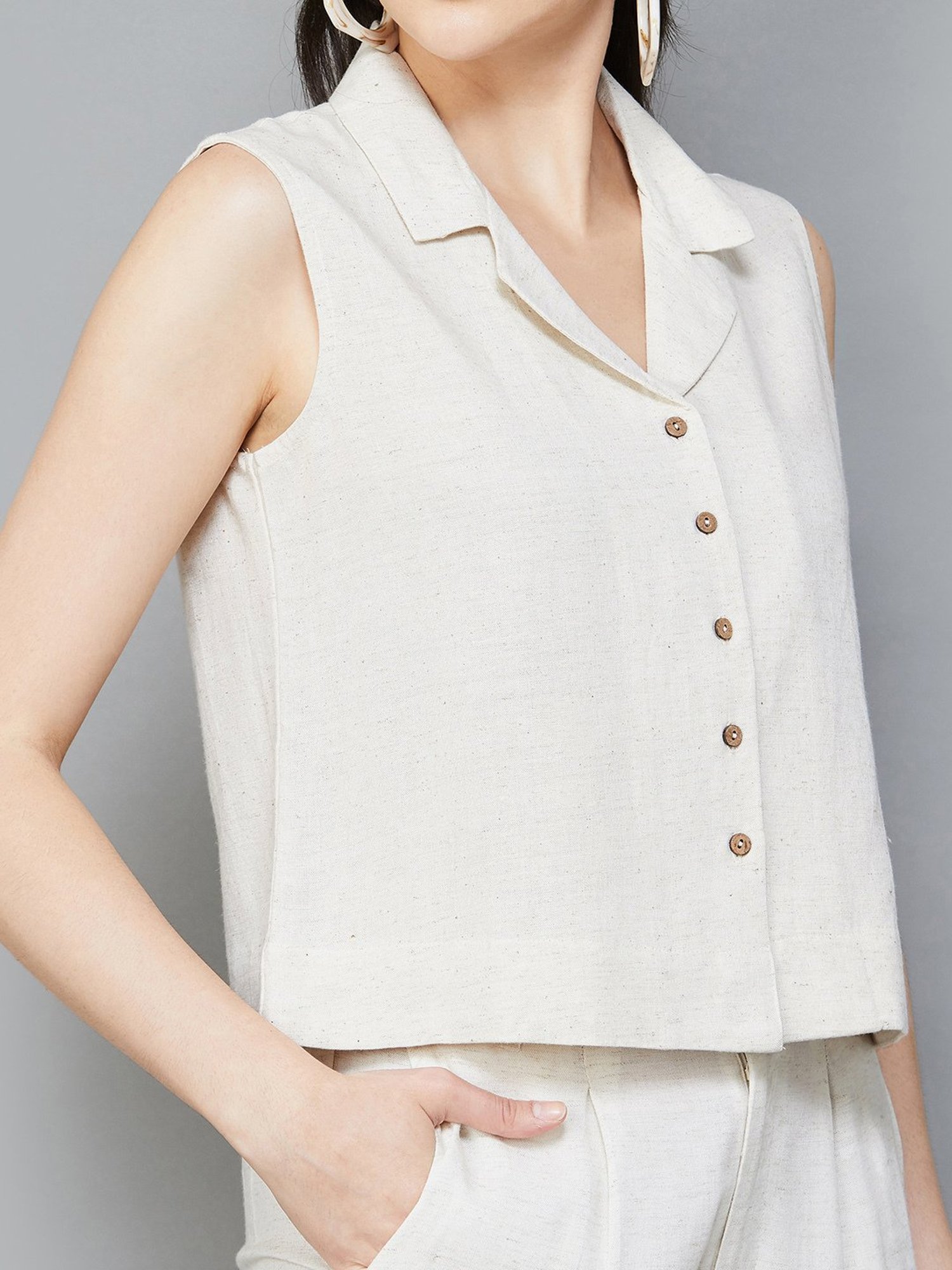 Code by Lifestyle Beige Regular Fit Top