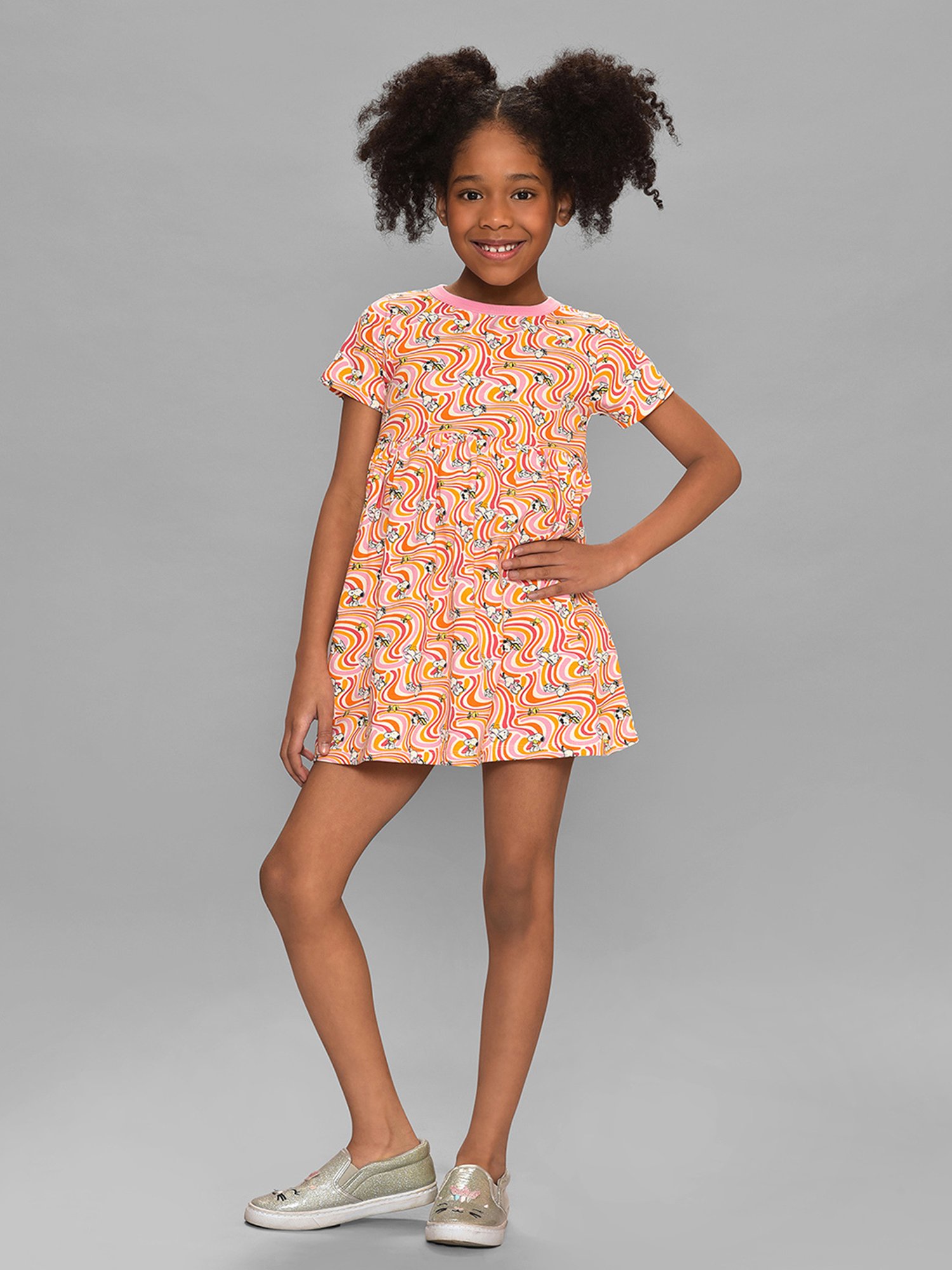 MiArcus Kids Pink Printed Dress